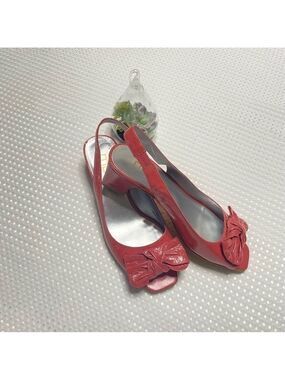 MODA SPANA NWOT Slingback Peep Toe Heels with Bows 6.5M